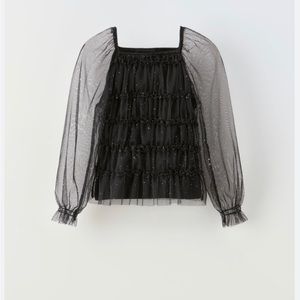 Zara shiny tulle top 6201/724